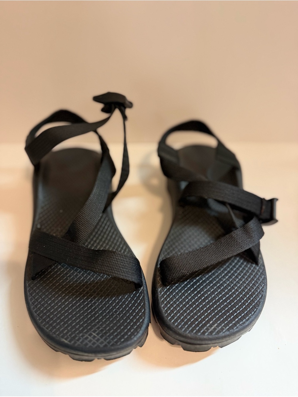 Chaco Women’s Black Strappy Sandals Adjustable Buckle Logo Rubber